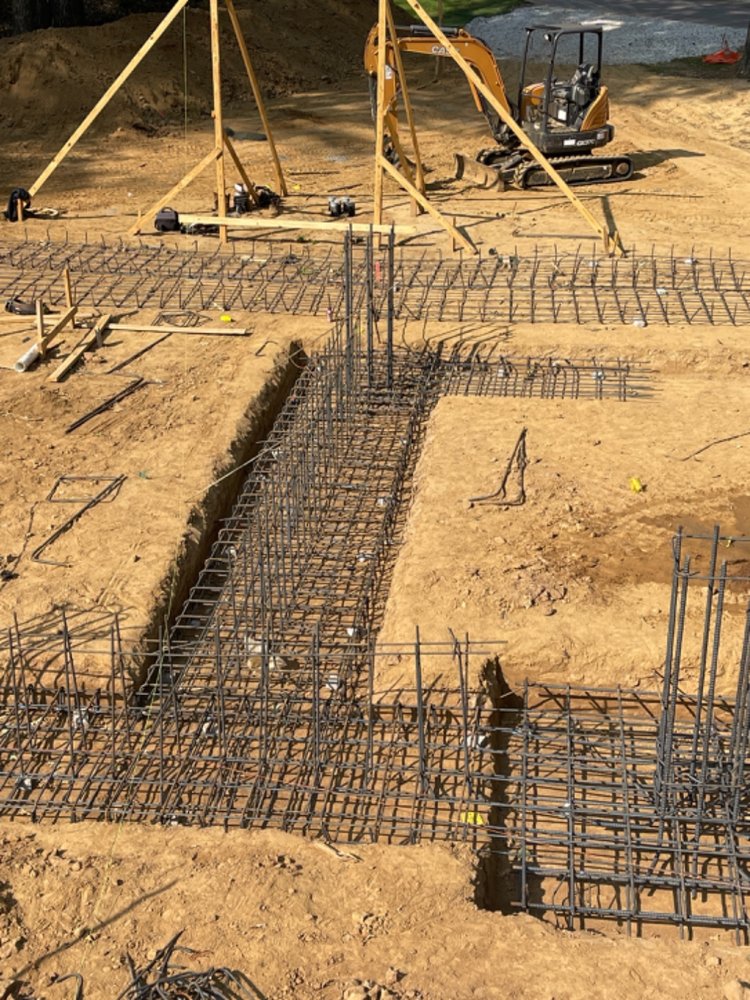 Rebar-reinforced foundation footings